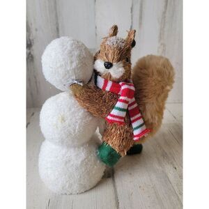 Bristle brush squirrel build snowman xmas home decor unique